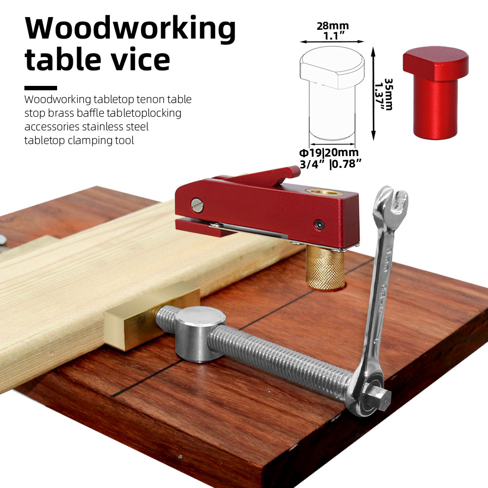 Woodworking Desk Clamp Quick Clamp and Aluminum Alloy Mortise Clamp Tool Set for Woodworking Bench 19/20MM Hole Tools Set