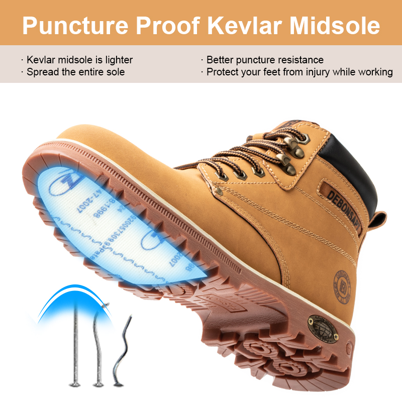 Indestructible Safety Steel Toe Work Boots - Men's Anti-smash Puncture hot Proof Waterproof Leather Shoes
