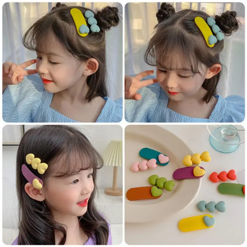 2/1Pcs Candy Colors Hairpins Hair Clips Girl Cute Sweet Alloy Frosted Geometry Duckbill Clip Ornamentr Hair Accessories Barrette