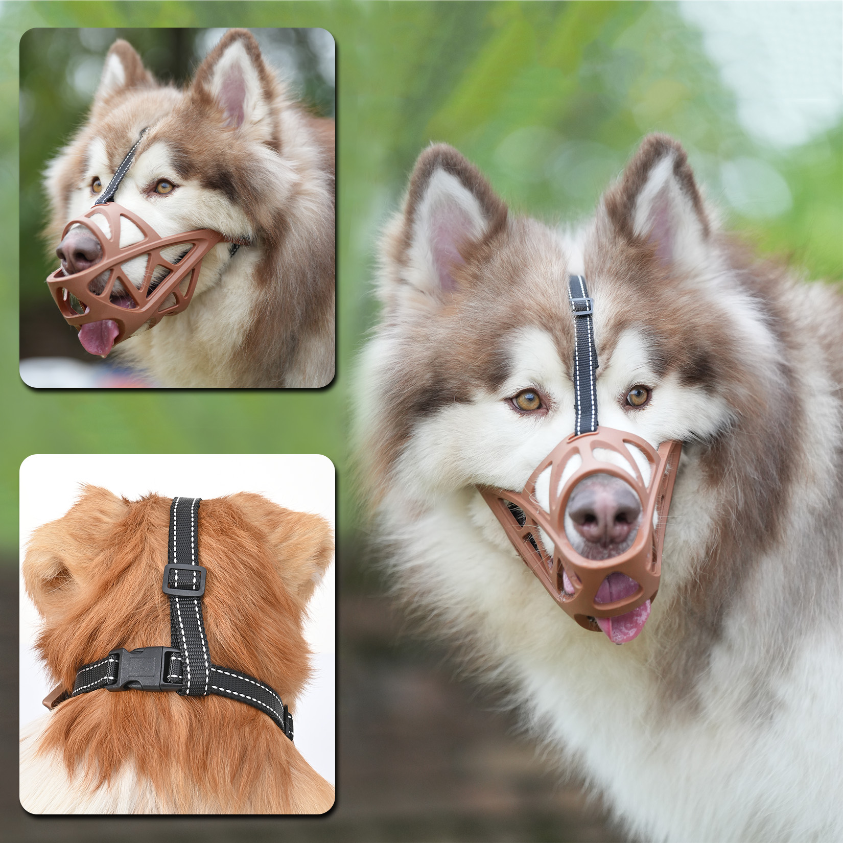 Breathable Dog Muzzles Anti Biting Chewing Pet Mouth Mask Small Medium Large Dogs Mouth Cover Training Leash Leader Dog Supplies