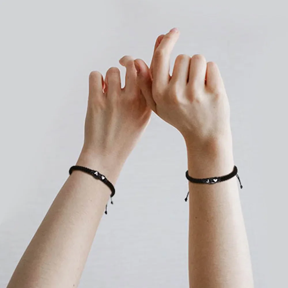 New Hand Woven Couple Bracelet A to Z Name 26 Initials Black Wristbands for Women Men Valentine's Day Gift Jewelry Accessories