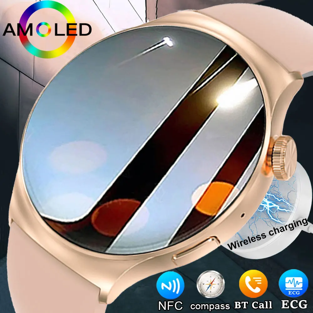 New 4 Women SmartWatch GPS Tracker HD 454*454 Men Smart Watch Compass Bluetooth Call NFC ECG Smartwatch Women For Android IOS 454*454 smile 454*454 45