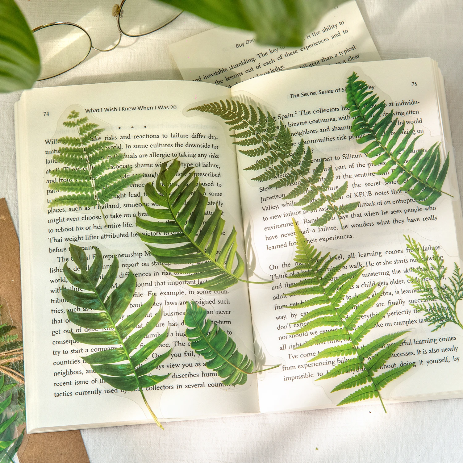 10 pcs Large size Leaves Stickers Adhesive Diy Scrapbook Sticker Planner hand made Stick Labels Collage Material Leaf Sticker