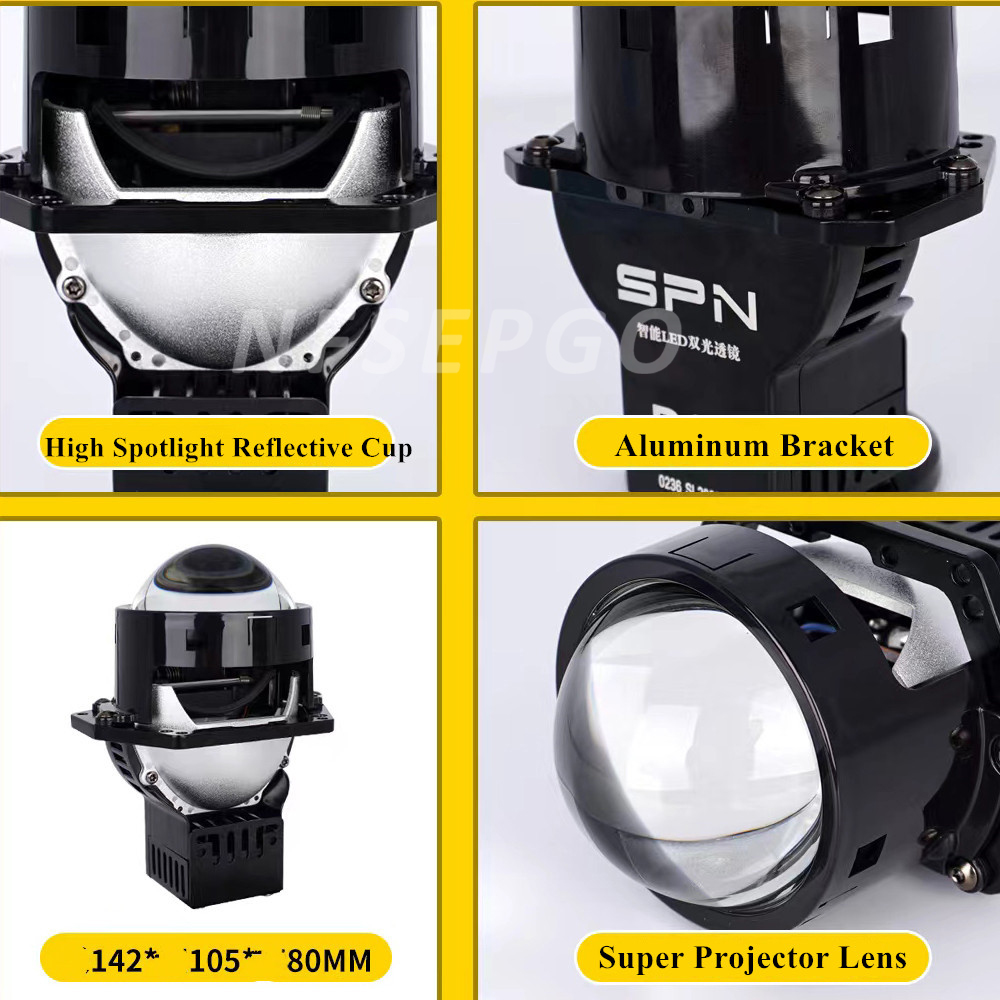 3 inch Laser Bi-led Projector Lens Headlights 120W Hyperboloid Car Lenses LED Headlights High Turbo Fan LED Lamps Car Accessorie