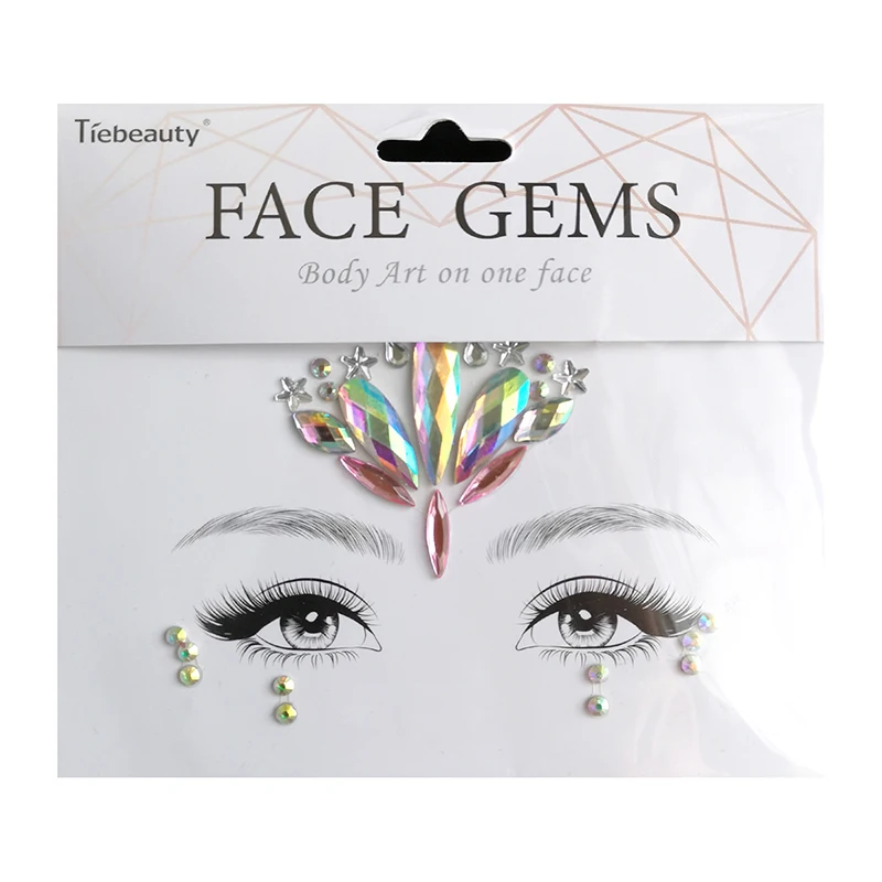 3D Face Gems Jewels Sticker 2025 Rhinestone Glitter Temporary Tattoos Eyebrow Sticker Makeup Shiny new Rhinestones Dia Face Festival