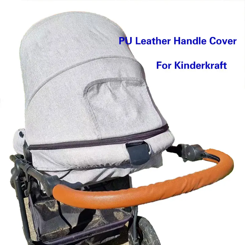 Cover Pu Handle Leather For Kinderkraft Stroller Pram Bumper Protective Cases Armrest Covers Baby Carriage Accessories smile