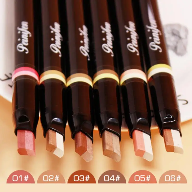 Two tone Eyeshadow Stick Gradient Fine Glitter Pearly Waterproof Eye Shadow Long lasting Makeup Producys Female Cosmetics 5