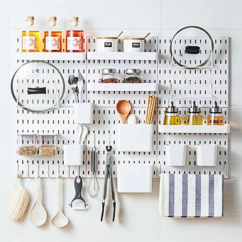 Pegboard Wall Panels Pegboard Wall Organizer 2025 Mounting Display Diy Pegboard Kit Tool new Storage Panel Board Rack Bathroom Kitchen