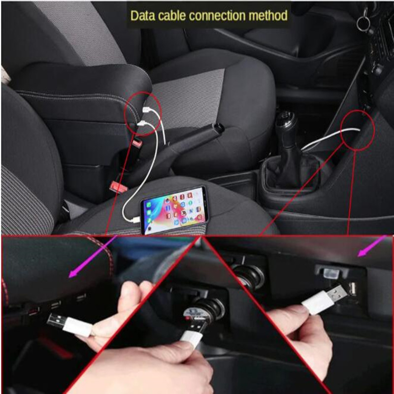 For Volkswagen Polo Armrest box For VW Polo 9N 3 Car Armrest box 2002-2009 Retrofit parts Storage box car Interior accessories