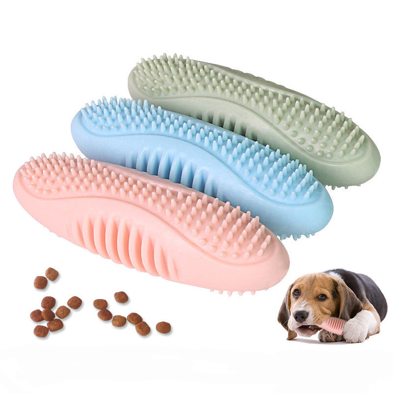 New Pet Dog Chewing TPR Bite Resistant Molar Tooth Cleaning Stick DogTraining Relieve Boredom Leaking Food Chewing Toy