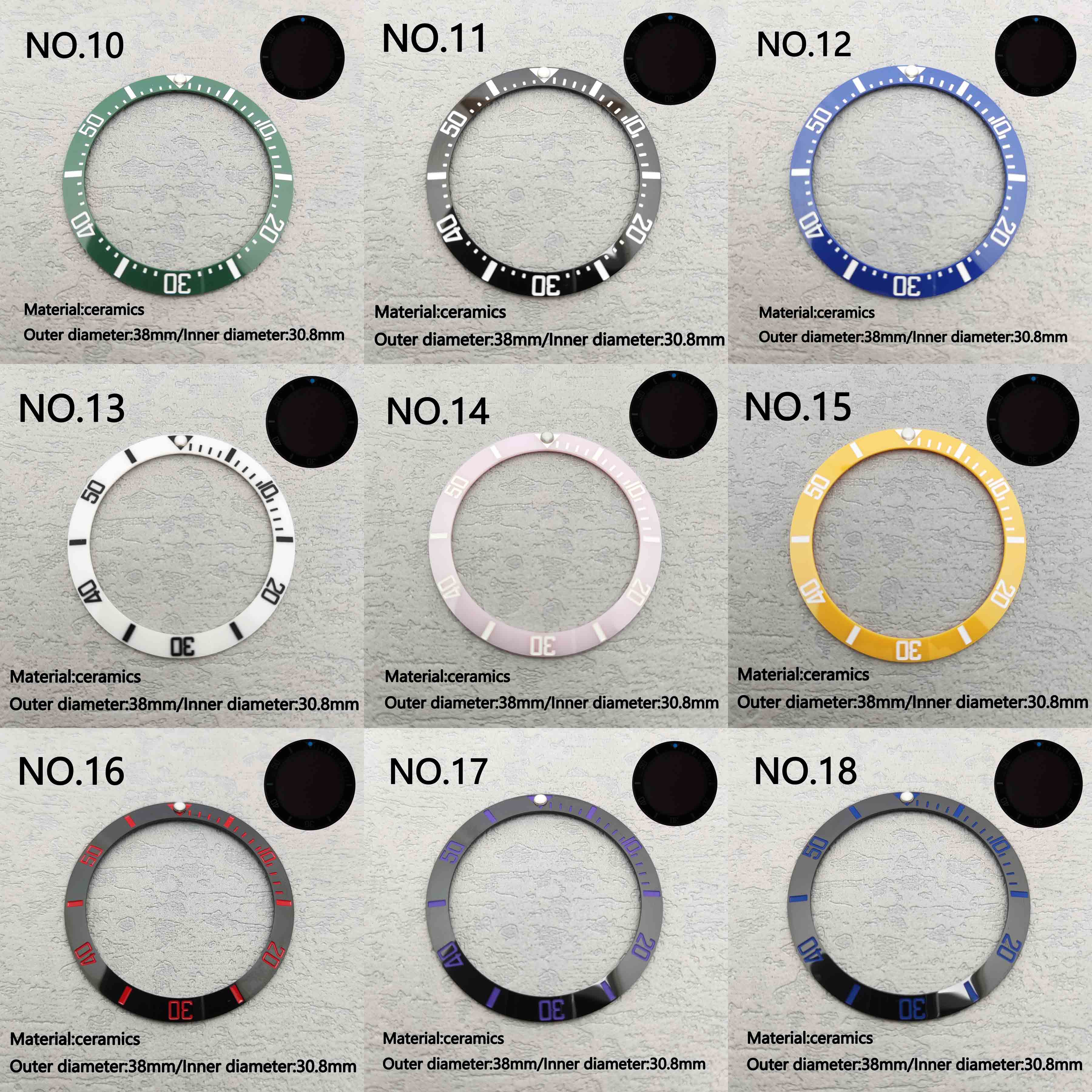 38mm Ceramic Bezel GMT and Diving watch Insert For 40mm Mens Watch Watches Replace Accessories Watch Face Watch Bezel Inserts Al