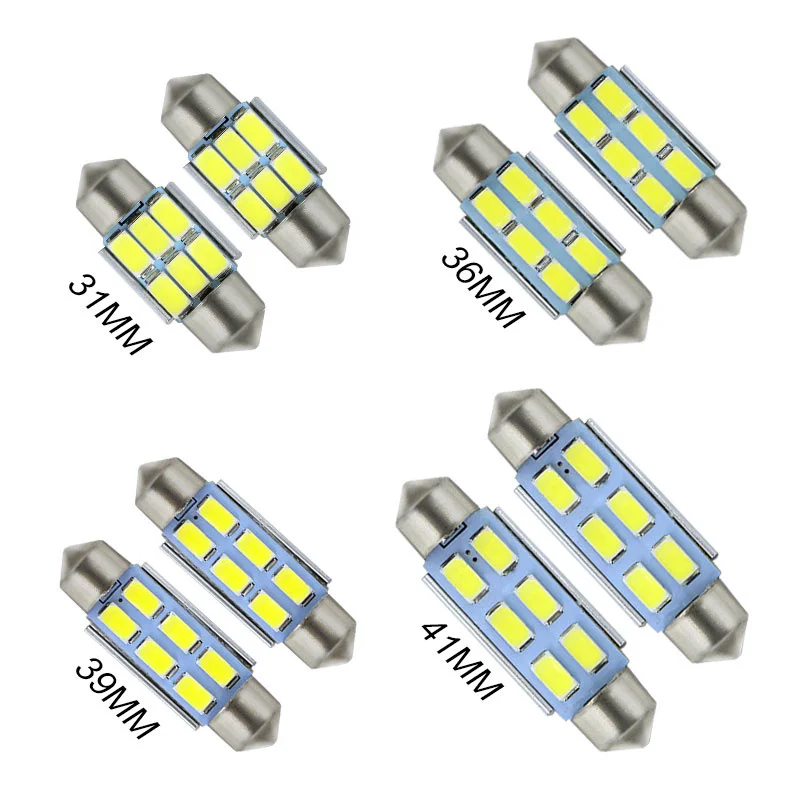 2X No Error Car Number License Plate Light 36mm LED Bulb For AUDI A2 A3 8L 8P A4 B5 B6 A6 4B 4F A8 D2 TT Q3 Q5 Q7 C5 C6 C7 S2 S4