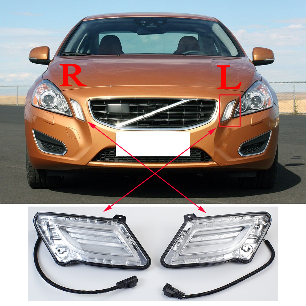 31278558 31278557 Left / Right Front LED Marker Turn Signal Indicator Light Lamp For S60 V60 2011 2012 2013