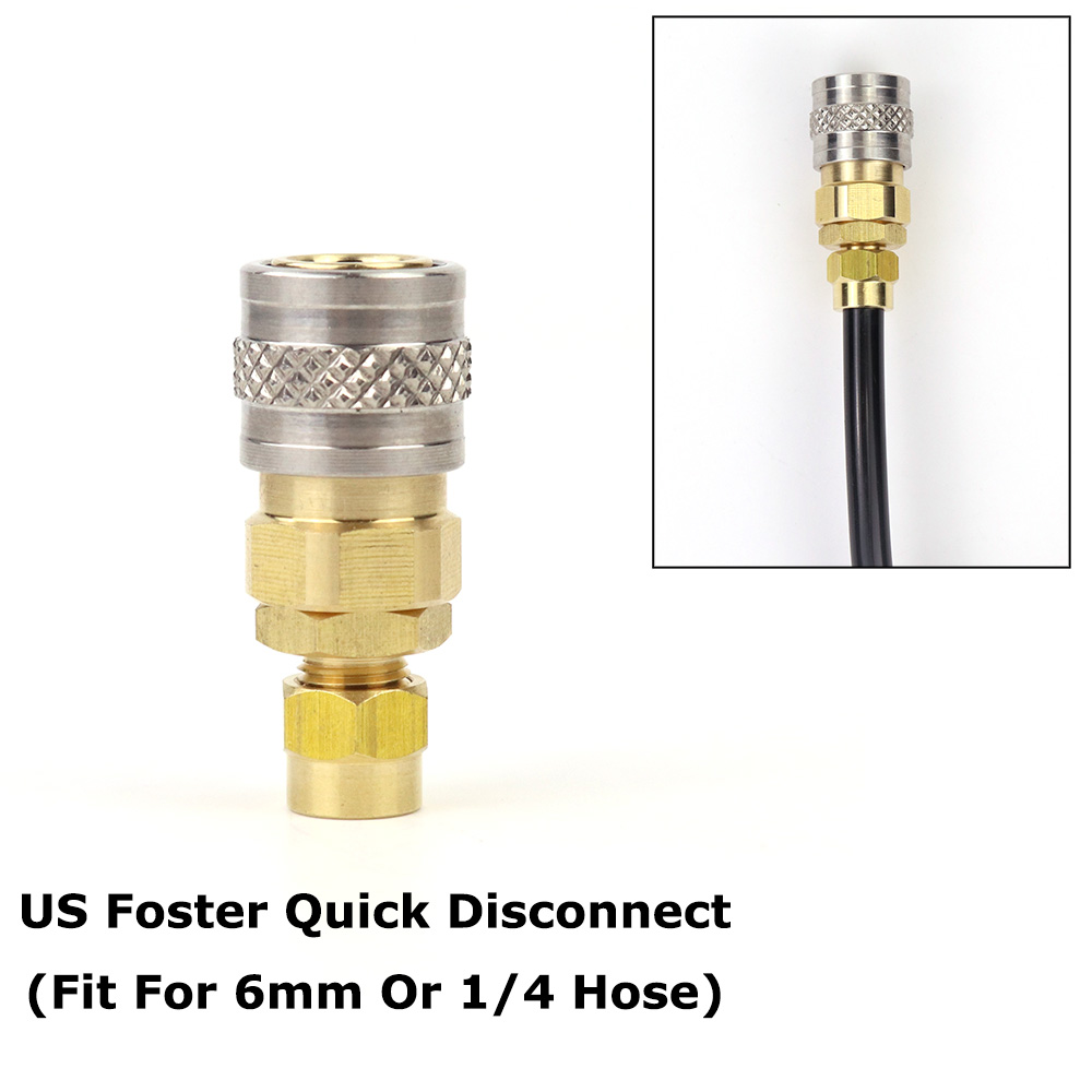Airsoft HPA (US)2302 23-2 Foster Quick Disconnect QD With Push-In Pipe Fitting Assembly For 6MM Or 1/4Inch Hose