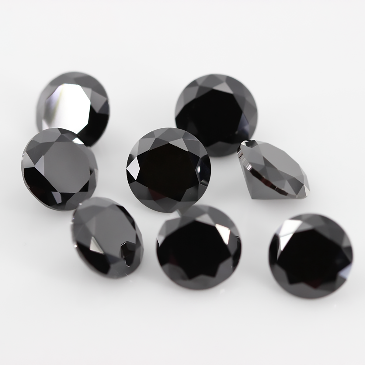 Full Size 0.8mm-14mm Real Round Black Moissanite Stones Excellent VVS1 Cut Lab Loose Gems Pass Diamond Tester for Jewelry Making