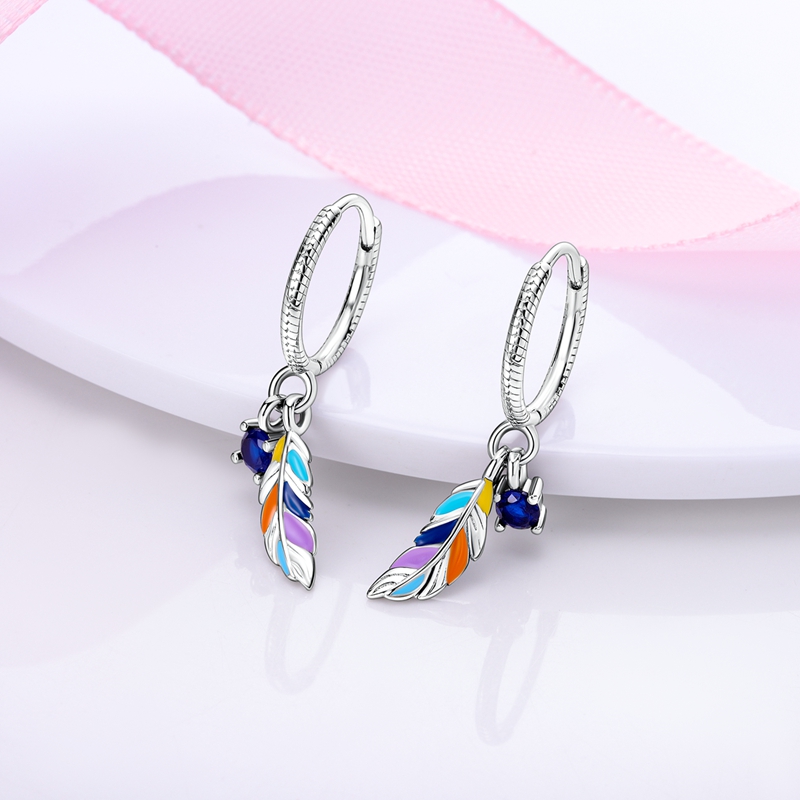 925 Silver Symmetric Hoop Earrings For Woman Exquisite Original Pendientes Jewelry Gift