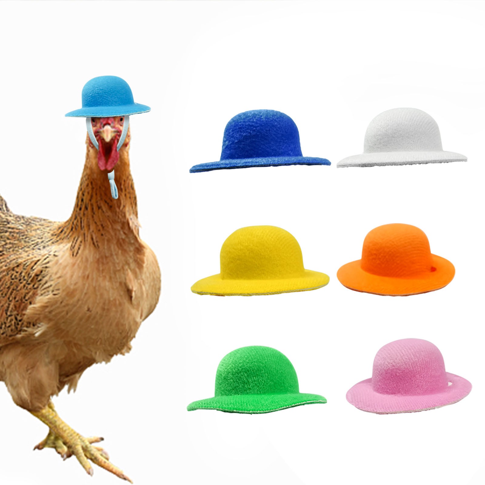 1/3/5pcs Chicken Hats Tiny Pets Funny Chicken Accessories Adjustable Feather Hat For Hens Rooster Duck Poultry Stylish Show