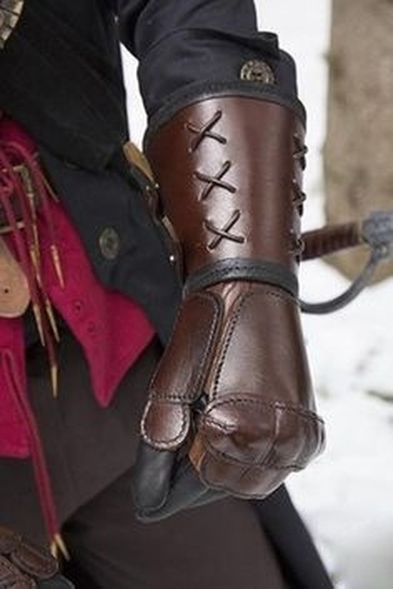 Vintage Samurai Leather Armor Bracer Steampunk Medieval Para Hombres Guantes Medieval Armor Gloves for Men Cosplay Props
