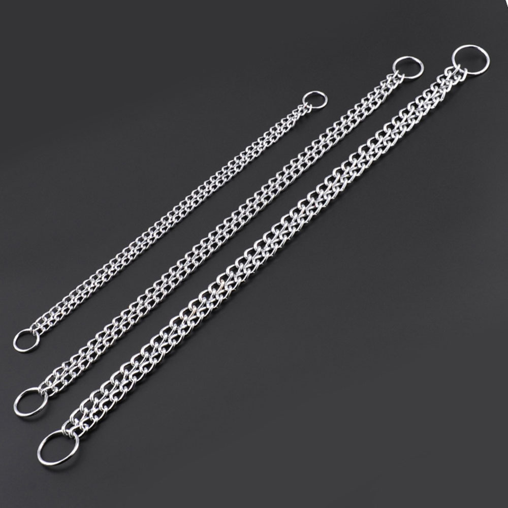 Dog Choke Training Collar Dog Choke Collars for Dogs Heavy and Duty Double Row Slip Chain P Chain Collar for Medium Large Dogs