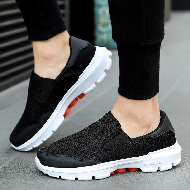 Breathable Loafers Men's Mesh Round Head 2025 Casual Sneakers Large Size new Thick Bottom Lightweight Shoes Zapatillas Para Hombre
