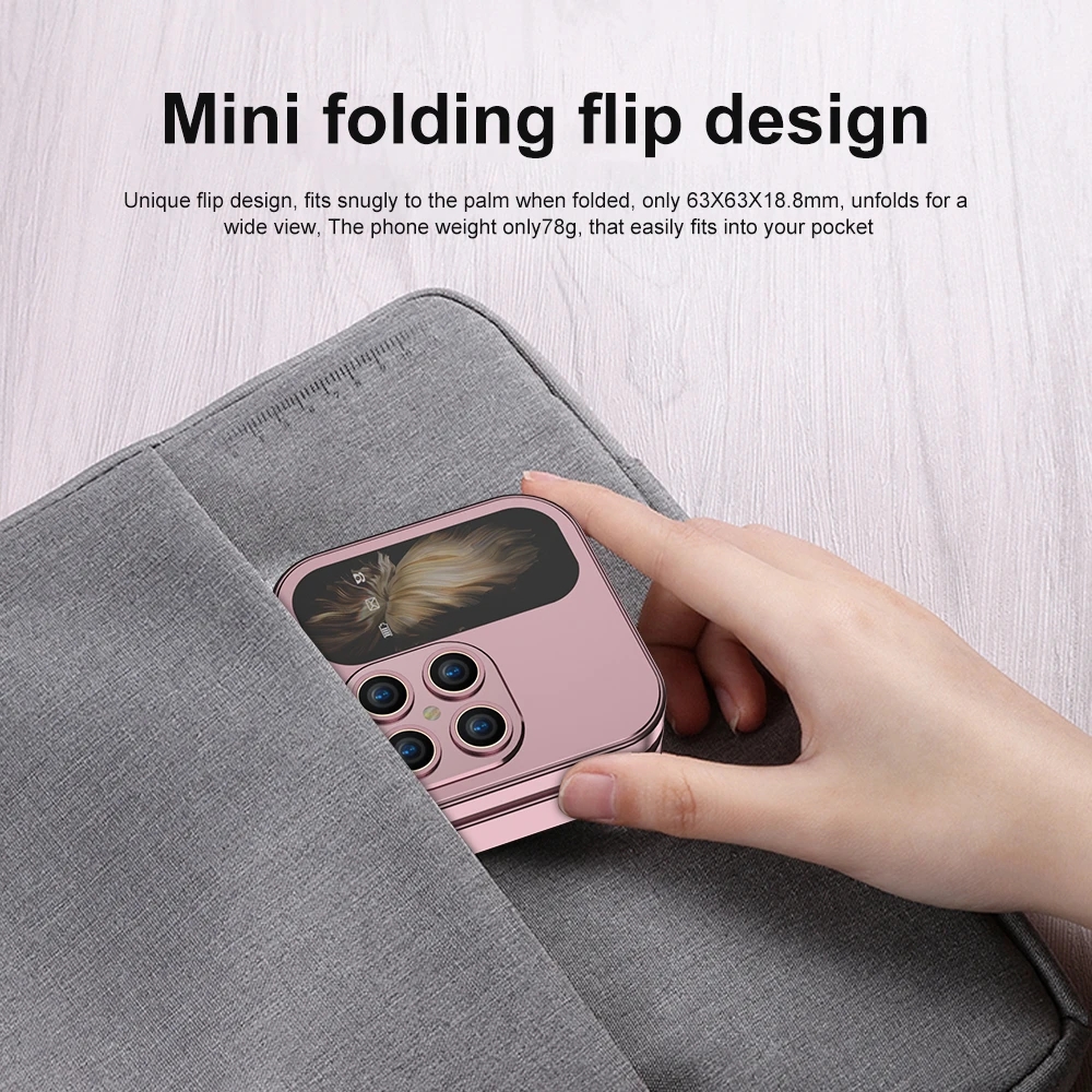 Flip Mini Cartoon CellPhone Foldable i17 Pro Cell phones Unlock Dual GSM Card Small Magic Voice FM Camera Mobile Phone