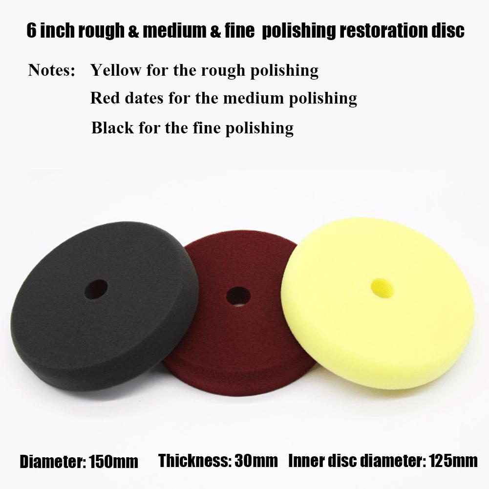 6inch Imported Sponge Polishing Pad Car Waxing Buffing Polisher Pad Sponge Flat Sanding Pad Car Maintenance Accessories