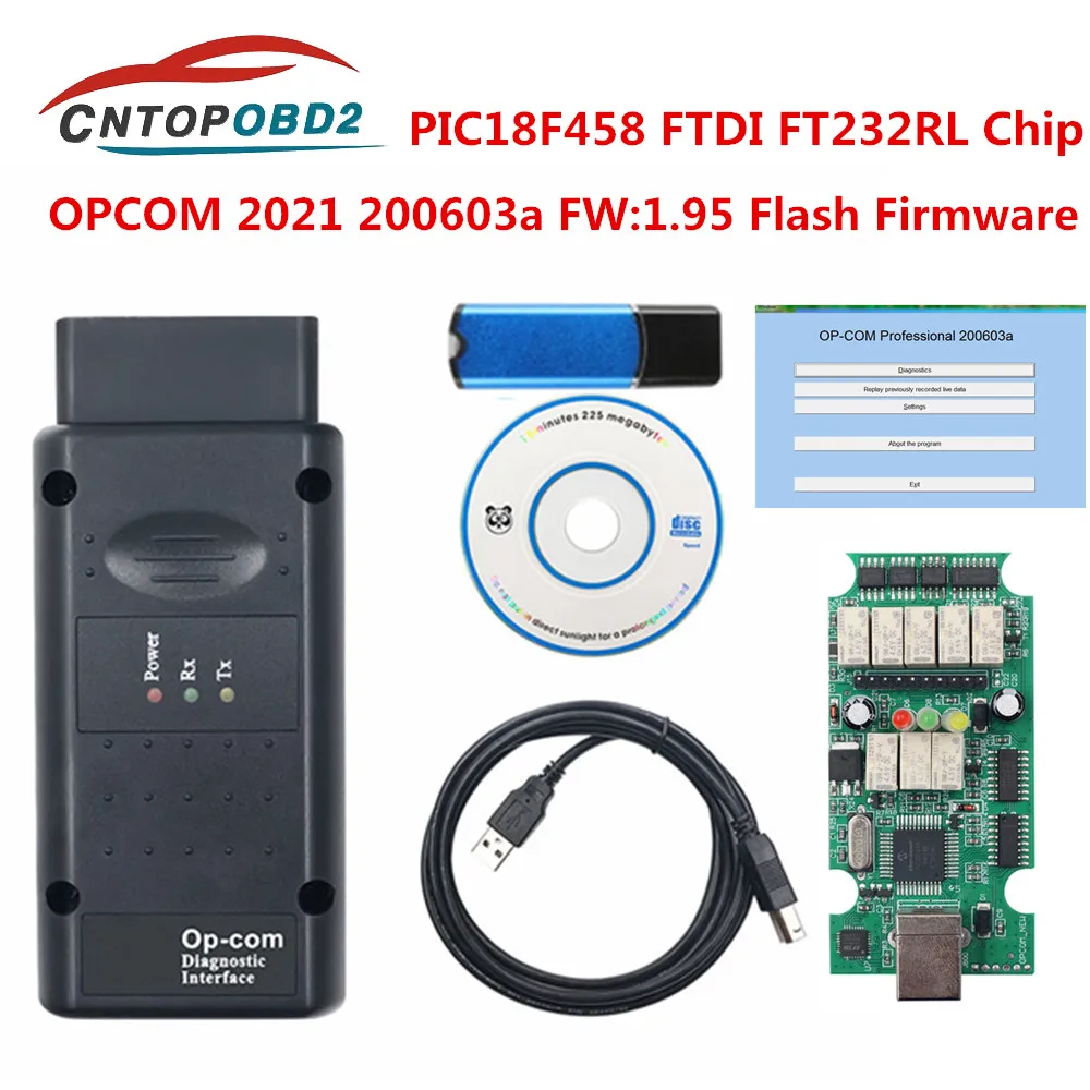 OPCOM 2021 200603a With FTDI FT232RQ Chip For Opel OBD2 Diagnostic Scanner Until 2021 OBD2 CAN-BUS Code Reader Reset Reprogram