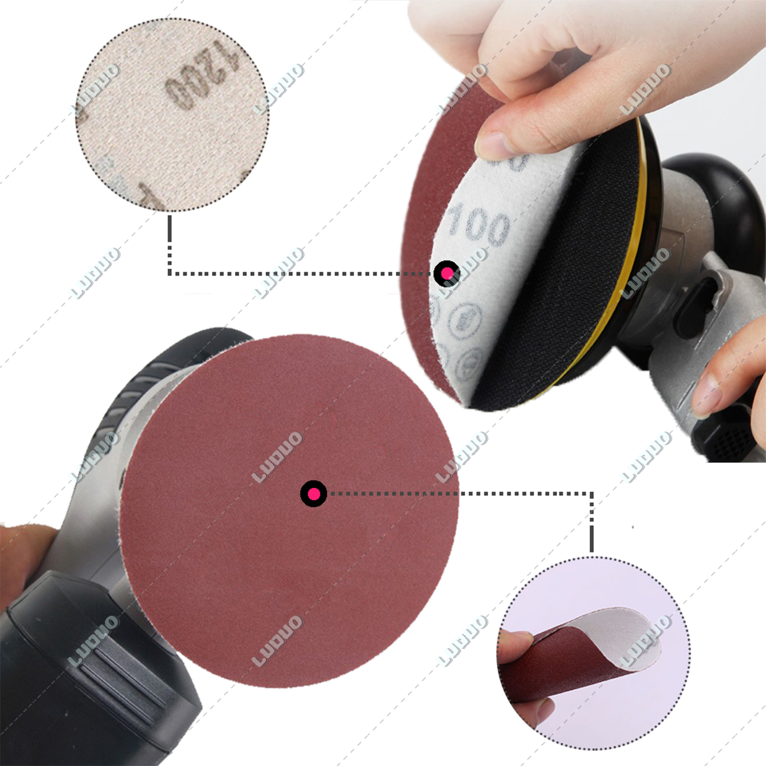 2 3 4 5 6 Inch Round Sandpaper Disk Abrasive Polish Pad Plate Sanding Sheet Polishing Kit Grit Paper Discs Grit 60-5000