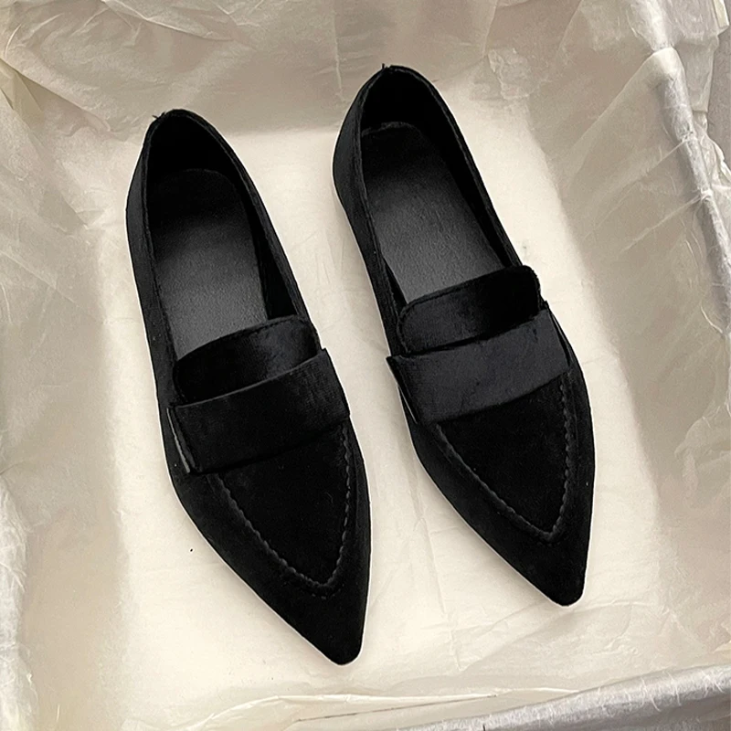 Women new Flats Ballet Dance Pointed Toe Sandals Shoes 2023 Spring New Designer Loafers Shoes 2025 Suede Casual Sport Walking Zapatillas