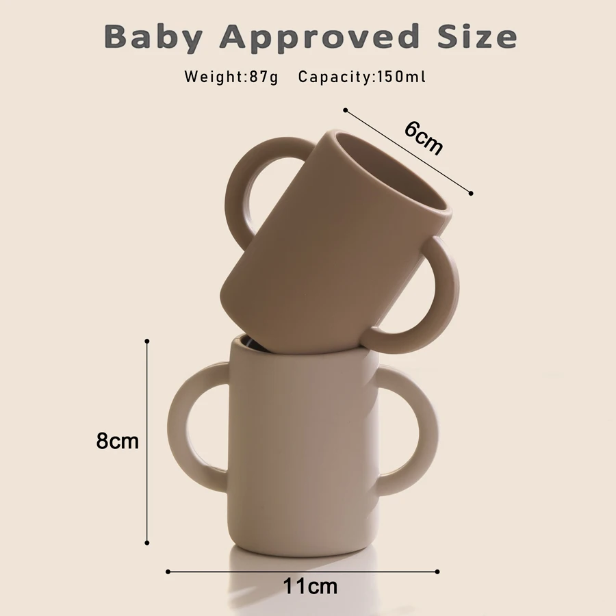 Mother Kids Baby 2025 Silicone Feeding Toddler Cups Tableware Child Bottle Learning Drinking new Cup With Handle BPA Free Baby Items