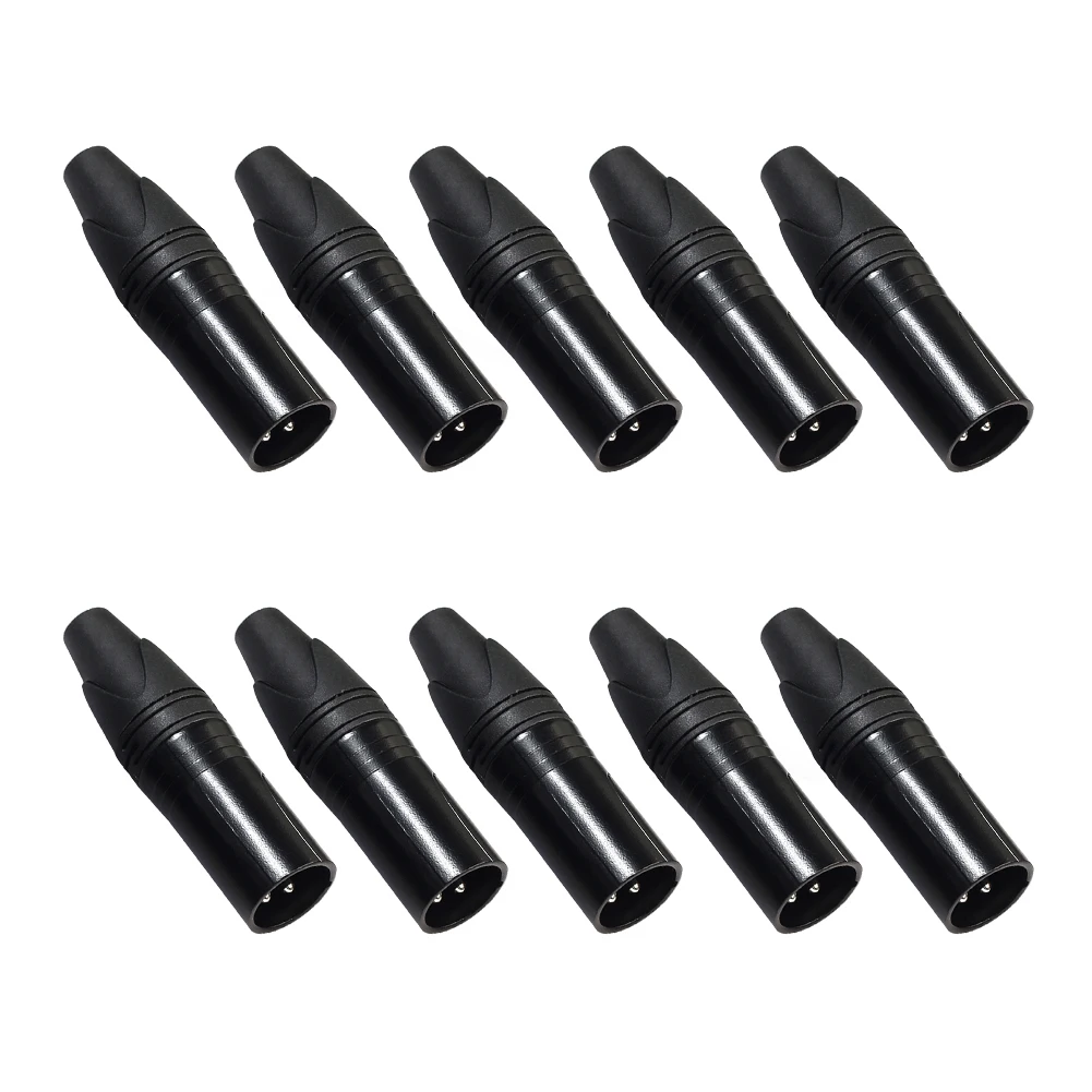 10-40pcs XLR 3 Pin Microphone Audio Cables Plug Connectors Male Head MIC Plug Cable Connectors XLR Audio Wire Connector