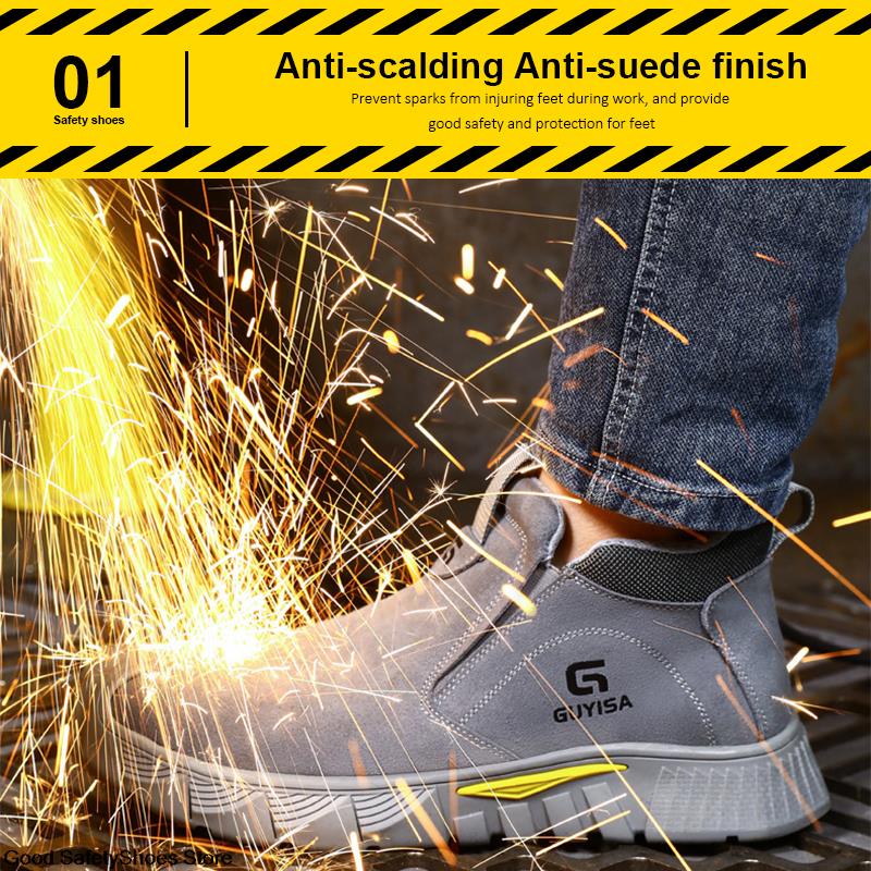 Footwear Welder Puncture-Proof Work Steel Toe Men Indestructible Boots Protective Safety Shoes 9033