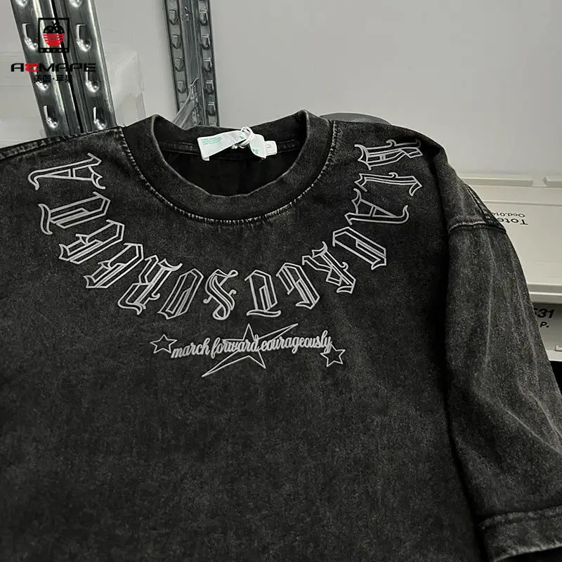 Y2k Top Vintage Letter T-shirt Vintage Wash Short Sleeve Mens Hip Hop Loose Half Sleeve Street Clothing 240430
