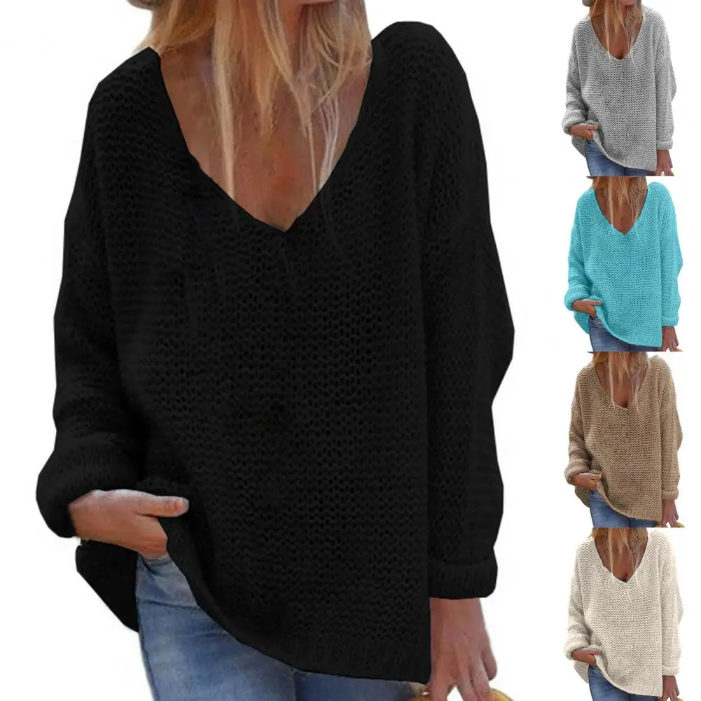 Trendy Autumn Sweater Comfortable Knitted Top Casual Loose Fit Women Autumn Sweater All-Match