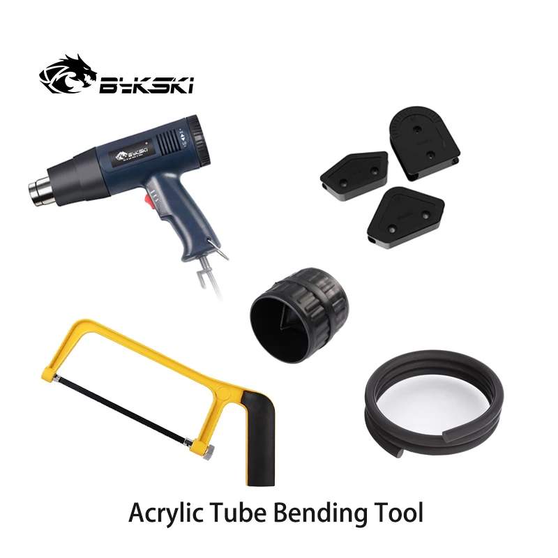 2025 Bykski PC Water Cooling Bend Tool Kit For Acrylic+PETG Hard new Tube Pipe Bender/Cutter/Heat Gun/Chamfer/Rubber/Strip/Steel Saw
