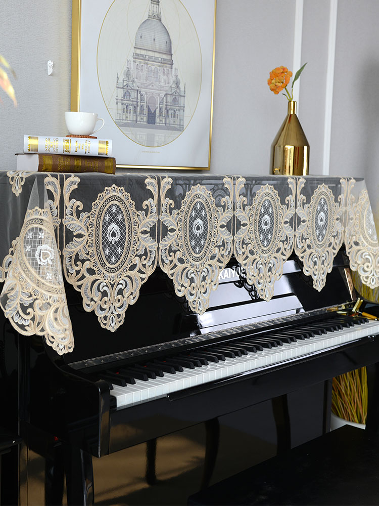 Light luxury lace piano cover half cover new piano towel full cover high-grade simple dust cover towel guzheng piano cover cloth