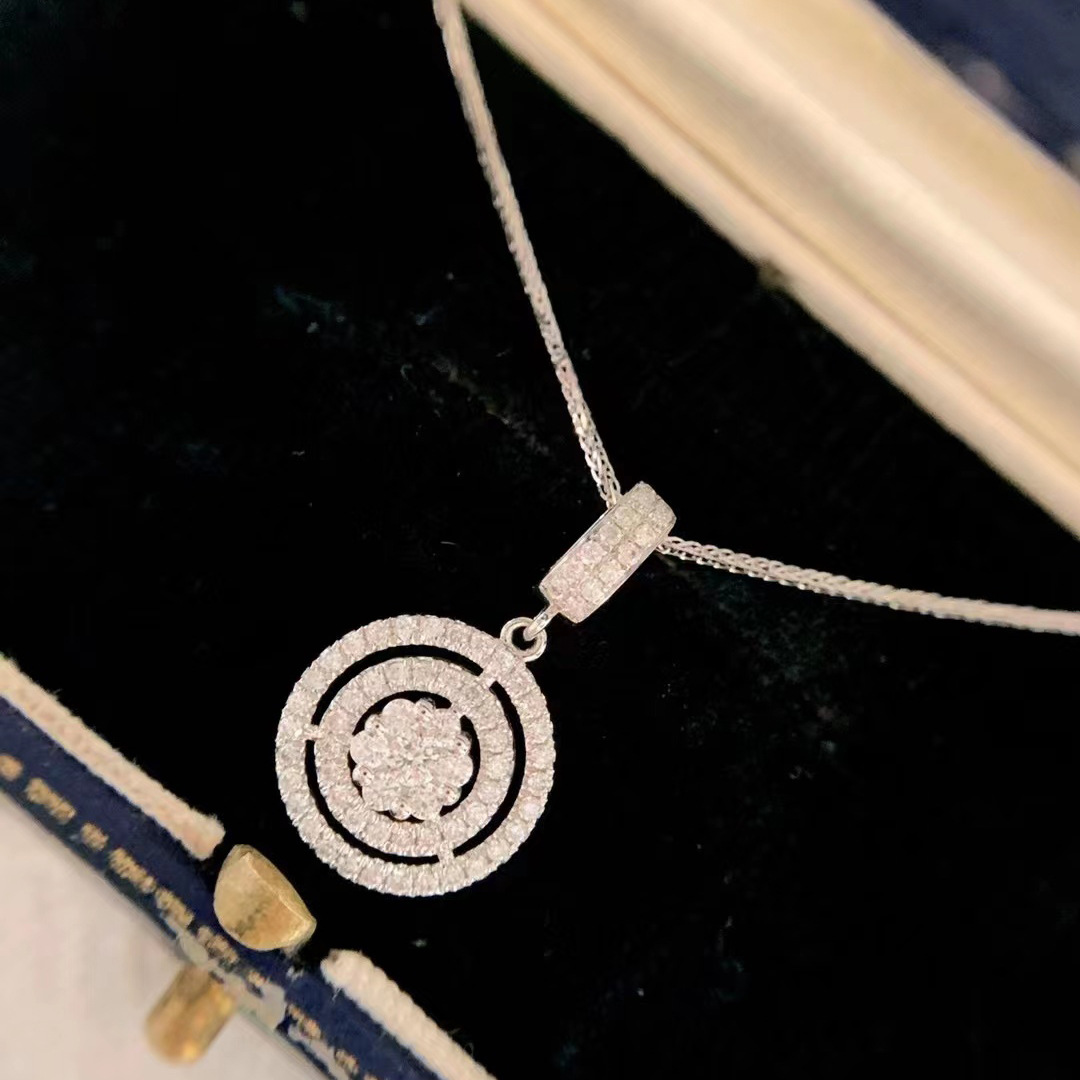 Sterg Rose Gold Topaz | Sier Circle Pendant Necklace for Women