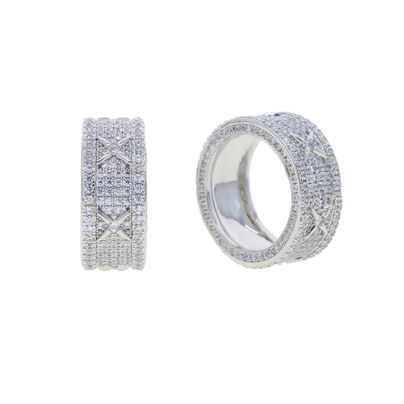 Iced Out Ring: Pave Sier Zirconia Ring for Men and Women