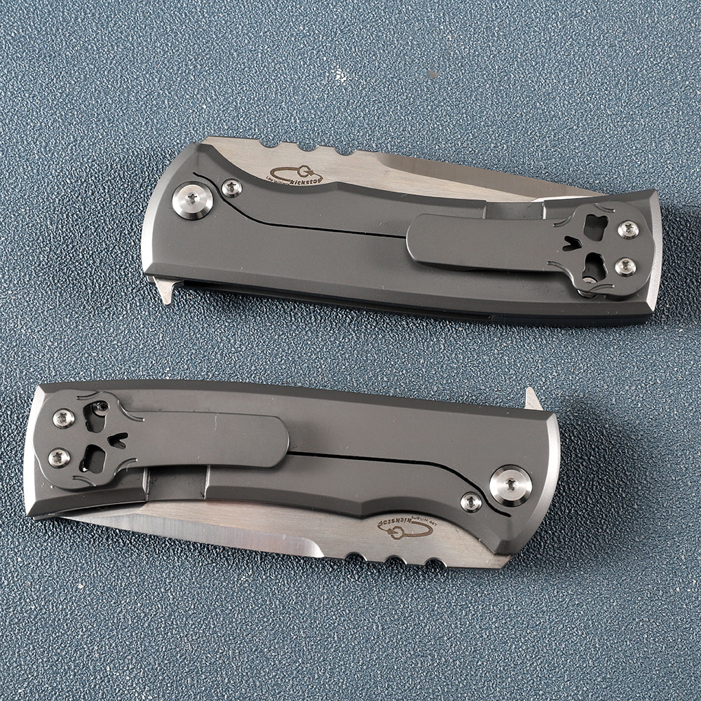 High End Flipper Folding Knife M390 Satin Blade CNC TC4 Titanium Alloy Handle Ball Bearing EDC Pocket Folder Knives Outdoor Camping Tools