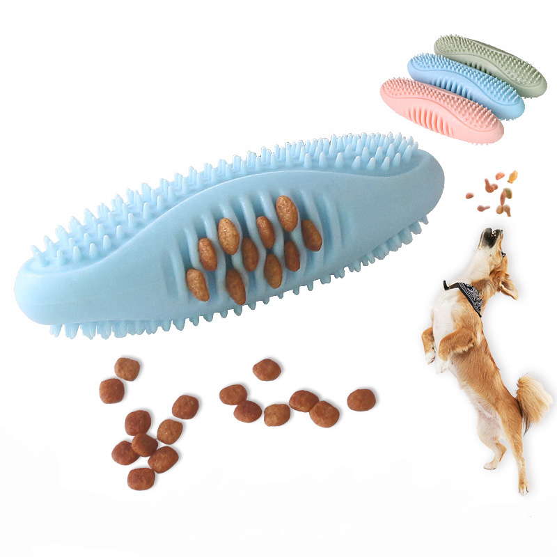 New Pet Dog Chewing TPR Bite Resistant Molar Tooth Cleaning Stick DogTraining Relieve Boredom Leaking Food Chewing Toy