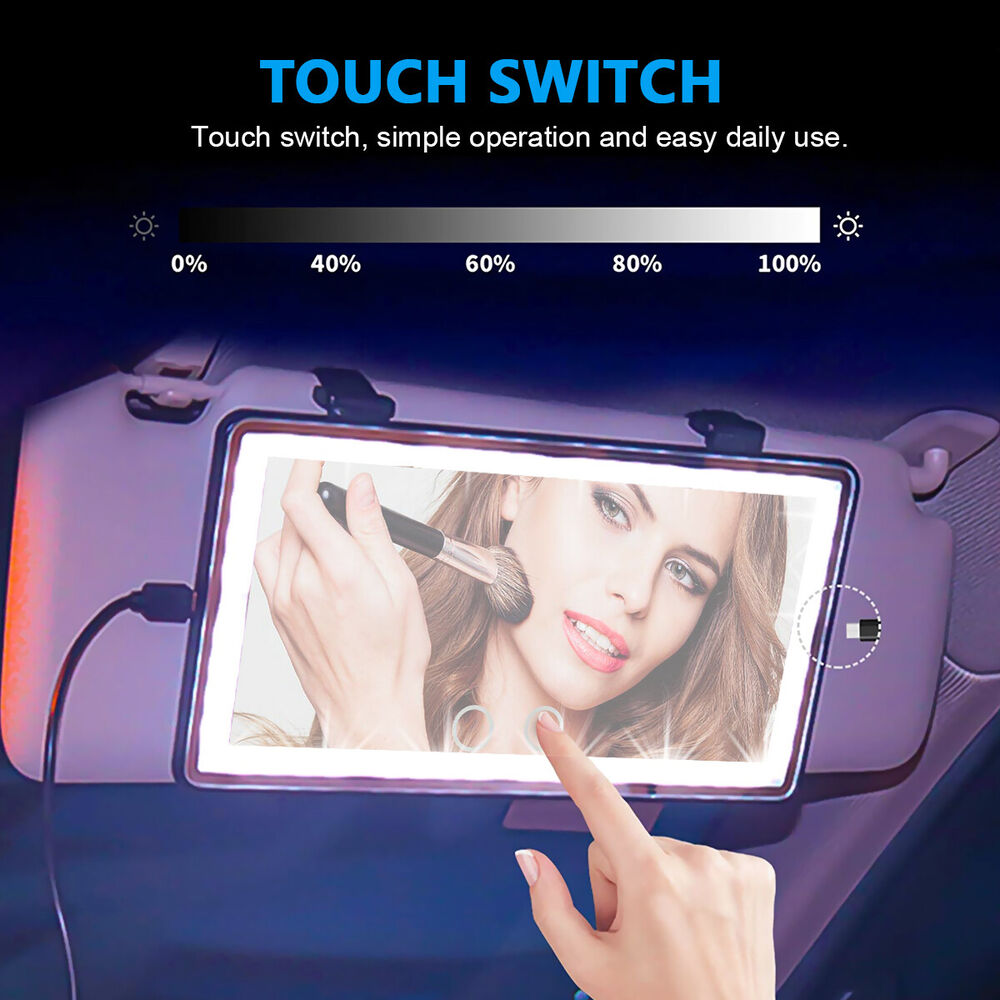 Car LED Cosmetic Mirror Sun Visor Vanity Mirror Makeup Car Visor Cosmetic Mirror With Lamp HD Makeup Mirror