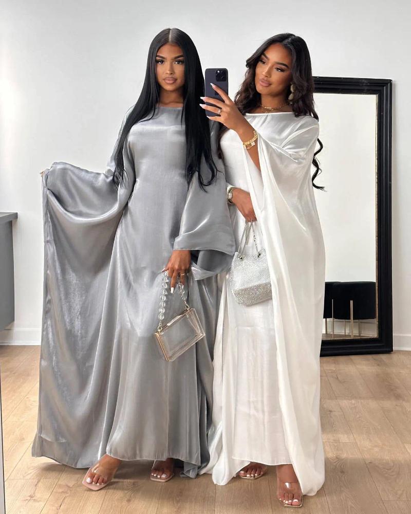 Ethnic Clothing Marocain Kaftan Women Batwing Sleeve Modest Dress Dubai Turkey Abaya Eid Mubarak Djellaba Islam Jalabiya Prayer Garemnt