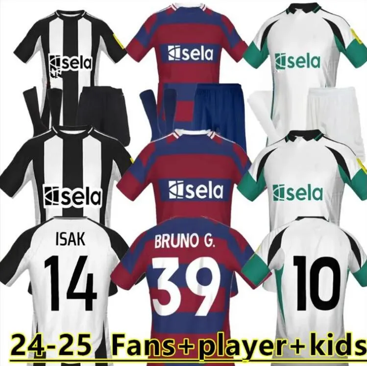 24 25 Soccer Jerseys BRUNO G. Uniteds TONALI ISAK Home TRIPPIER Away 3rd New Castle UnITeDS Football Shirt NUFC MAXIMIN Top Men Kids Kit Sets