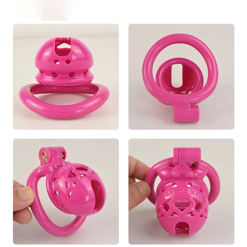 2024 High Quality Pink Cobra Male Chastity Device With 4 Arc Rings,Sissy Cock Cage,Restraint Penis Cage,BDSM Sextoys For Man Gay