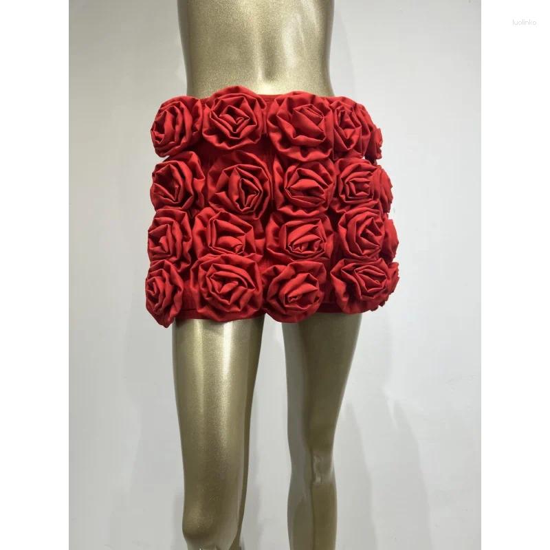 Casual Dresses Cross-Border 2024 Flower Bandage High Waist Shorts European And American Hipsters Street Party Pants