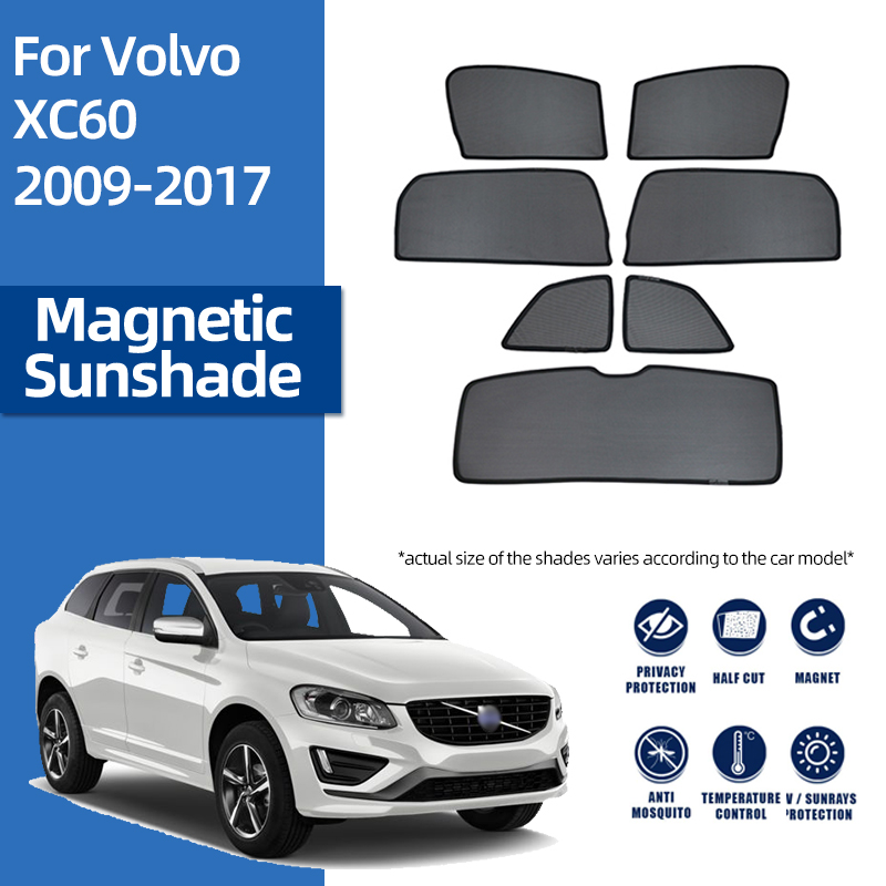 For XC60 XC 60 2009-2017 Car Sunshade Shield Front Windshield Frame Blind Curtain Rear Side Baby Window Sun Shades Visor