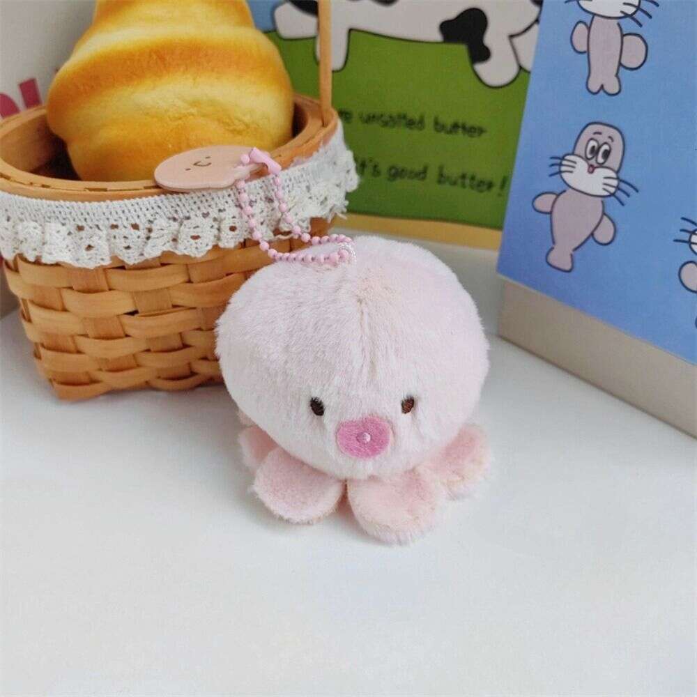 3PCS Ray Marine Organisms Key Chain Kawaii Crab Funny Fish Pendant Cartoon Soft Plush Doll Keychain Bag Hanging