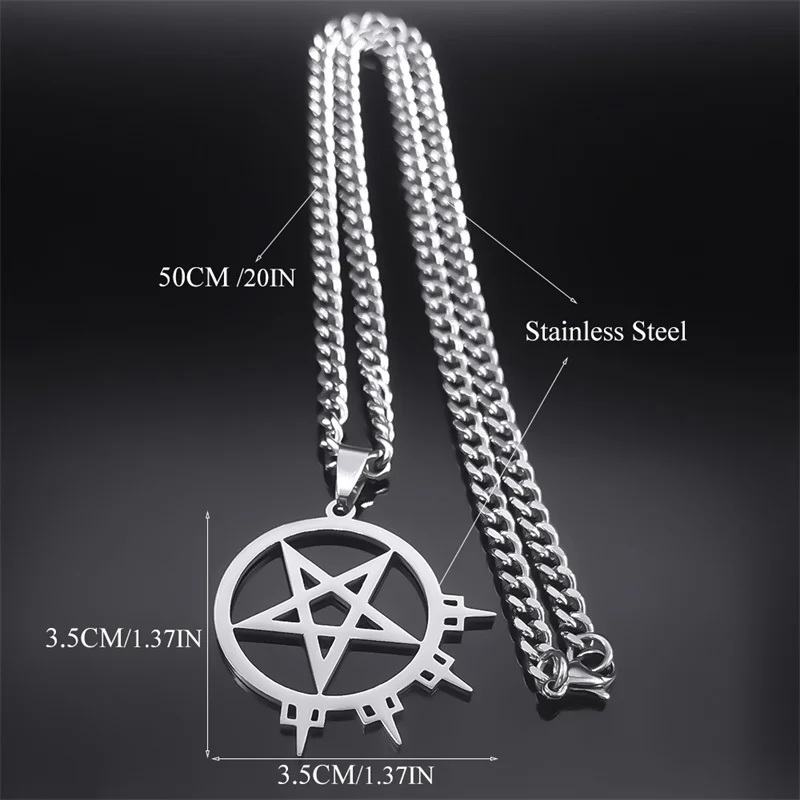 Arch Enemy Death Metal Music Band Inverted Pentagram Necklace for Women Men Hip Hop Rock Hollow Necklaces Jewelry Gifts N3225S03