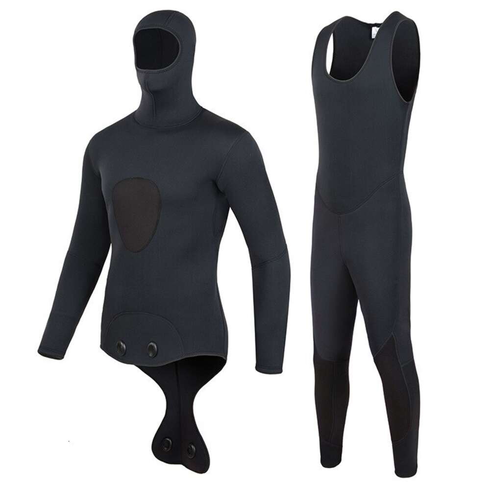 Wetsuit 3mm Camouflage Long Sleeve Fission Hooded 2 Pieces Of Neoprene Submersible For Men Keep Warm Scuba Diving Suit Swimwear H521-210