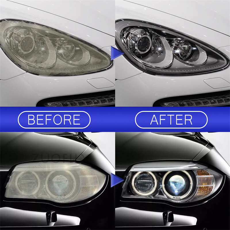 Car Headlight Repair Spray Auto Light Cover Scratches Polishing Cleaner Kit with Sponge Headlights Refurbished Maintenance Agent